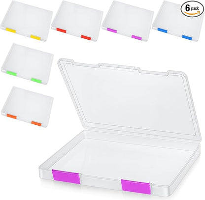 PerKoop 6 Pcs Clear Paper Storage Box A4 Plastic File Box Document Paper by PerKoop