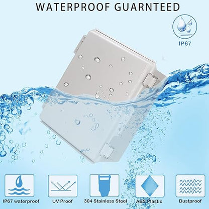 Zulkit Junction Box, IP67 Waterproof Electrical Box Hinged Cover Stainless - Image 2
