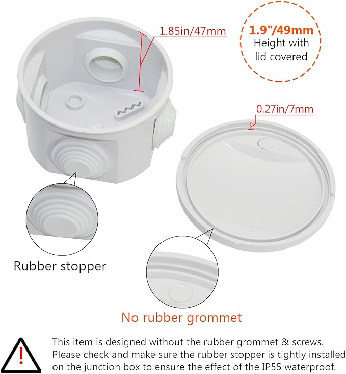 LeMotech Junction Box, ABS Plastic IP55 Water Resistant and Dustproof, - Image 4