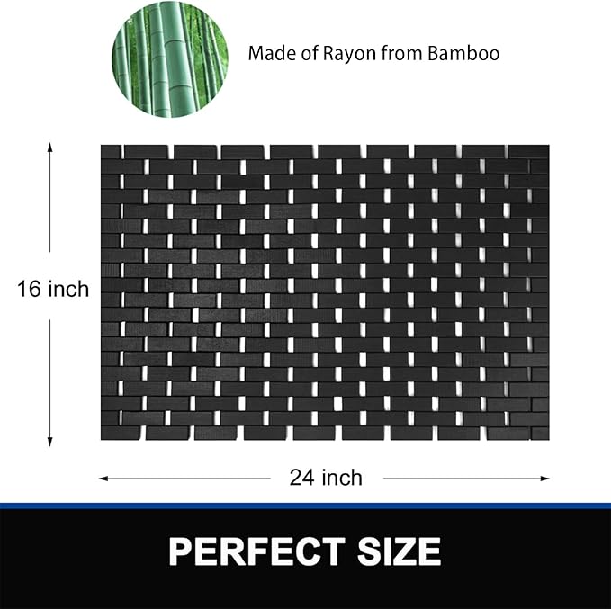 Bambo Bath Mat Bathroom Rugs Floor Wood Shower Bathtub Waterproof Non Slip - Image 8
