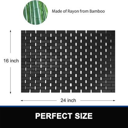 Bambo Bath Mat Bathroom Rugs Floor Wood Shower Bathtub Waterproof Non Slip - Image 8