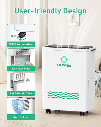 Dehumidifier for Home 2500 Sq.Ft, AIRJOWSET 30 Pints Dehumidifiers 0.6 Gallon - Image 7