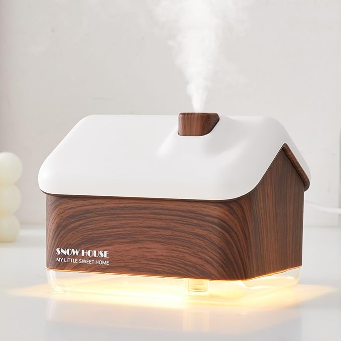 Mini Cabin Humidifier, House Shape, Cute Personal Small Humidifier by OWIWI
