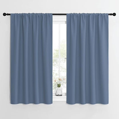 NICETOWN Kitchen Curtains, Short Blackout Curtains & Drapes, Small Window Rod by NICETOWN