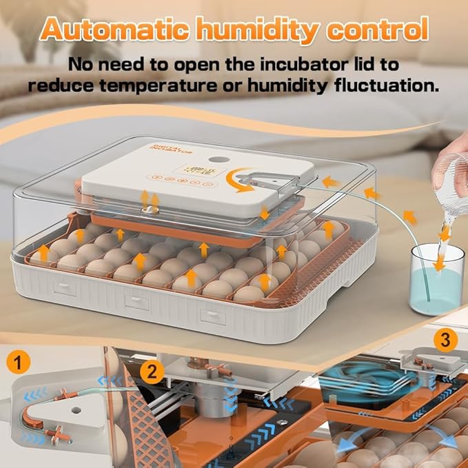 Automatic 56-Egg Incubator for Breeders, Sensor-Based Precise Humidity & Temp - Image 3