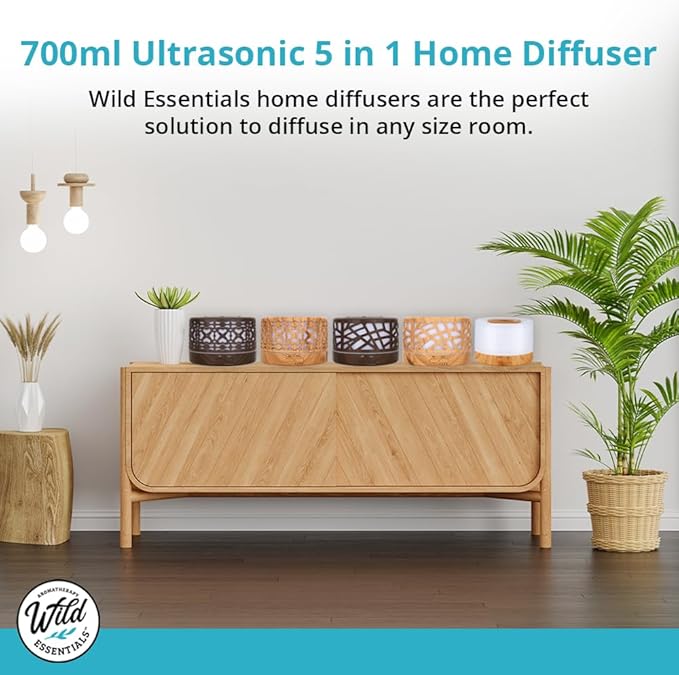 Wild Essentials 700ml Designer Large Room Essential Oil Diffuser, 5 in 1 - Image 2