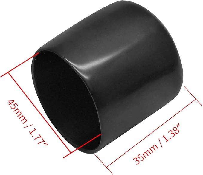 12Pcs Round Rubber End Caps 1-3/4" ID Vinyl Flexible Bolt Chair Foot Covers - Image 2
