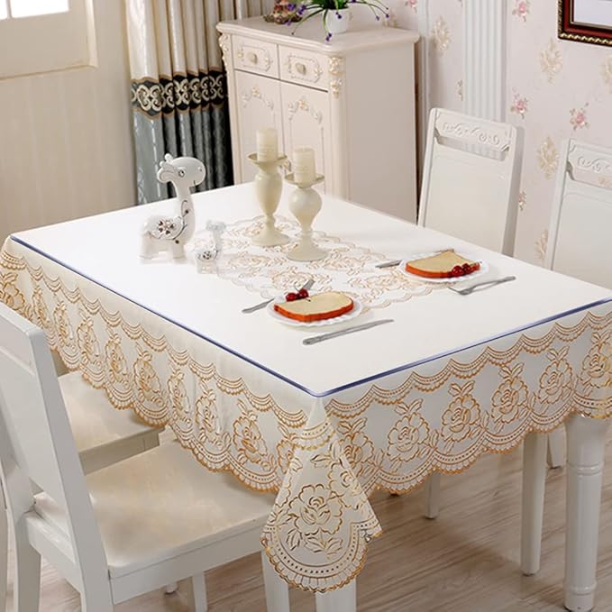 42x78 Clear Vinyl Dining Table Protector Tablecloth Plastic Desk Pad Mat Wooden - Image 5