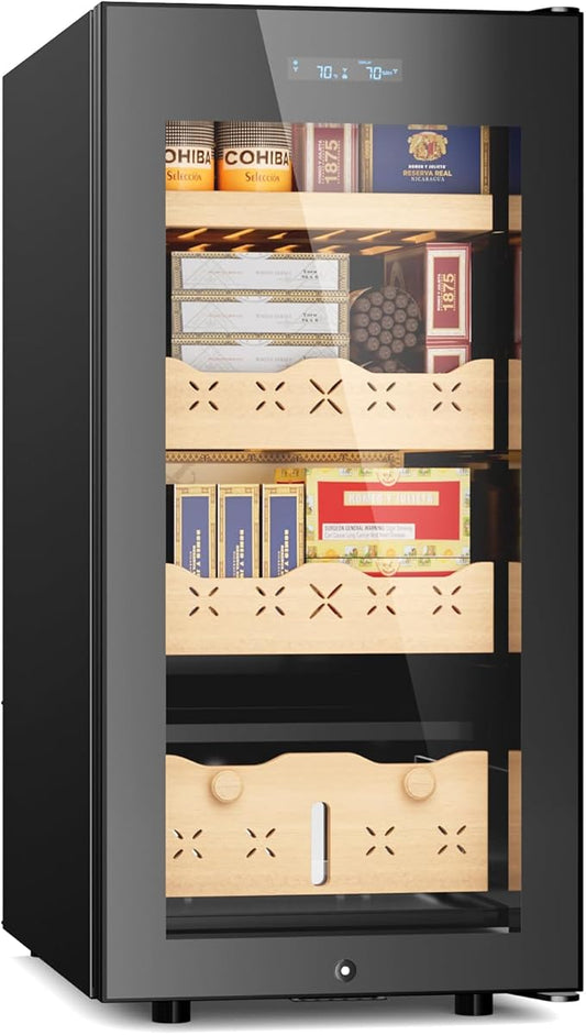 85L Intelligent Temperature and Humidity Adjustable Electronic Cigar Humidor by Mirfee