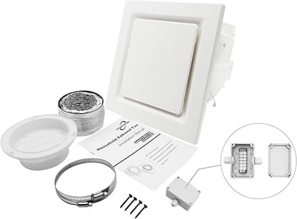 Bathroom Fan Ceiling Mount Exhaust Ventilation, 141 CFM 0.7 Sones, 4 Inches Duct - Image 8