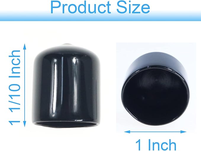 Acocony 1 Inch Rubber Cap Round Rubber End Caps PVC Flexible Protector Plastic - Image 2