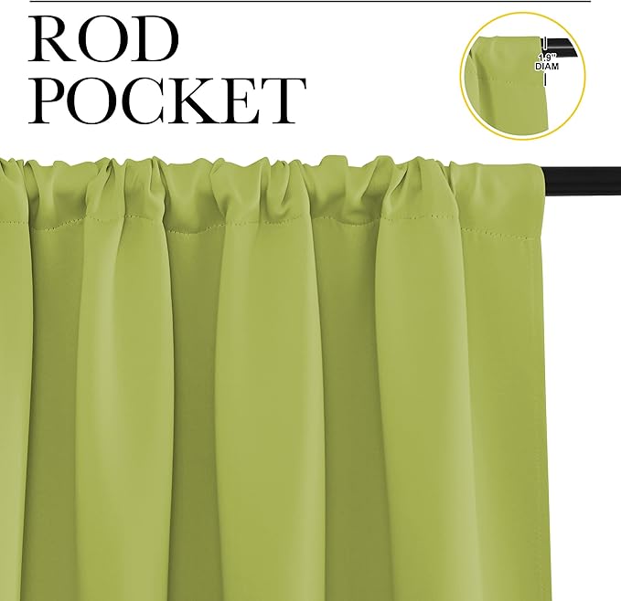 NICETOWN RV Blackout Curtains for Camper Windows, Fresh Green, Short Blackout - Image 2