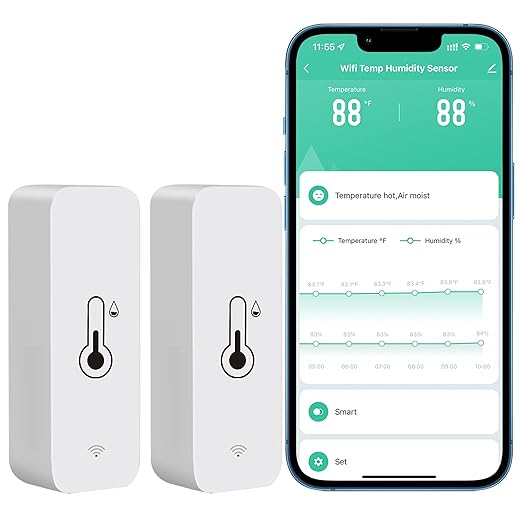 Tuya Smart Wireless Battery Powered Humidity and Temperature Sensor, Free Data by PHOVOLT