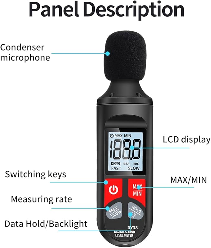 High Precisions Sound Leveling Meter Decibel Noise Tester Digital Noise Meter - Image 5
