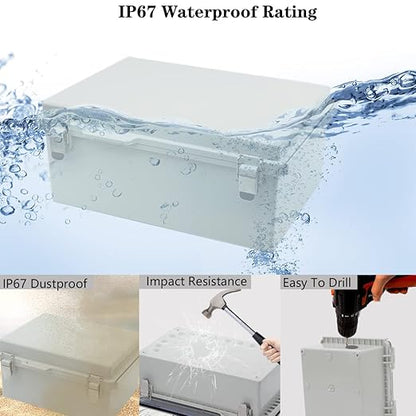 Zulkit Junction Box, IP67 Waterproof Electrical Box Hinged Cover Stainless - Image 3