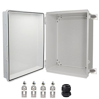Waterproof Electrical Box, IP67 Junction Box Stainless Steel Latch Hinged Grey by YETLEBOX