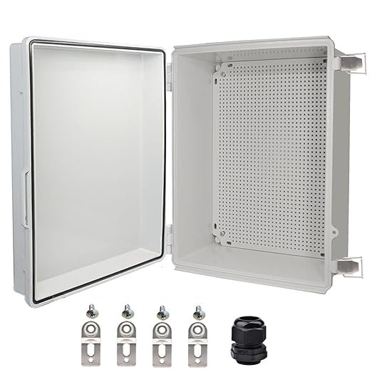 Waterproof Electrical Box, IP67 Junction Box Stainless Steel Latch Hinged Grey by YETLEBOX