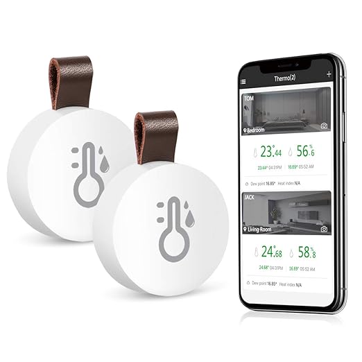 ORIA Wireless Thermometer Hygrometer, Mini Wireless Humidity Temperature Sensor by Oria