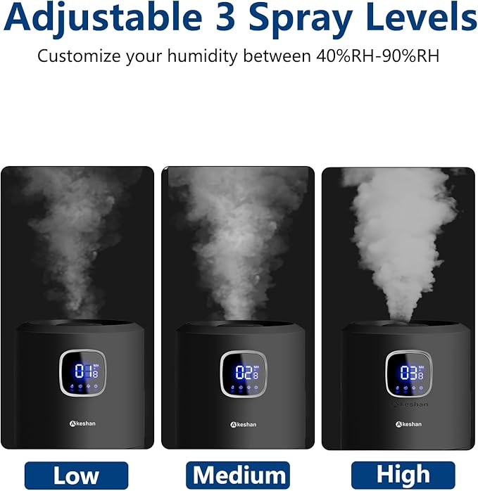 Large Humidifiers for Bedroom, 9L/2.5Gal Ultrasonic Cool Mist, Top Fill Easy - Image 6