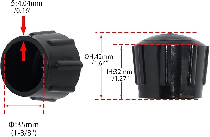 Flyshop 1-3/8" 35mm Chair Leg Caps Furniture Floor Protectors Round Non-Scratch - Image 2