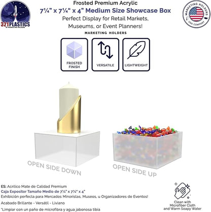 Frosted Acrylic Display Box Counter Retail Merchandise Storage Bin No Lid - Image 3
