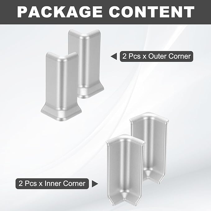 uxcell Self Adhesive Baseboard Corner Blocks, 3.23 Inch Wall Edge Corner - Image 3