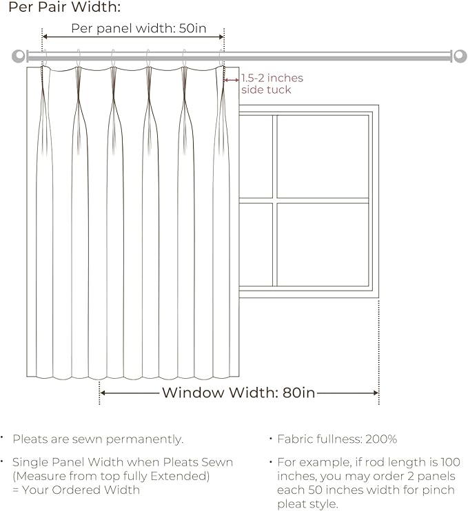 TWOPAGES Luxury Velvet Curtain Pinch Pleated Navy Blue Curtain 84 inch Long - Image 8