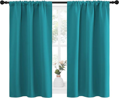 NICETOWN Peacock Blue Blackout Curtains Panels - Image 2