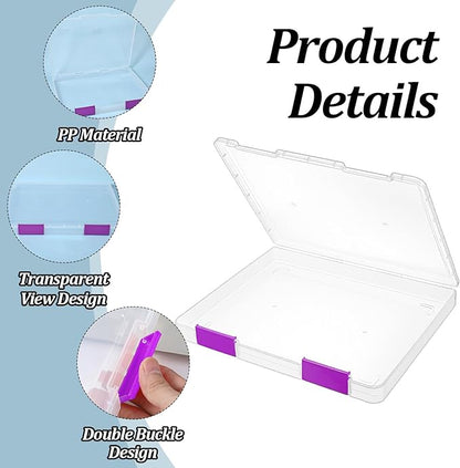 6 Pcs Clear A4 File Box Document Plastic Storage Box Paper Plastic Case Board - Image 3
