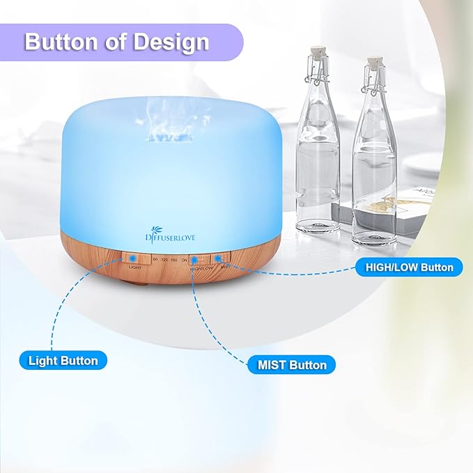 Diffuserlove Diffuser Essential Oil Diffusers 500ML Remote Control Aroma - Image 6