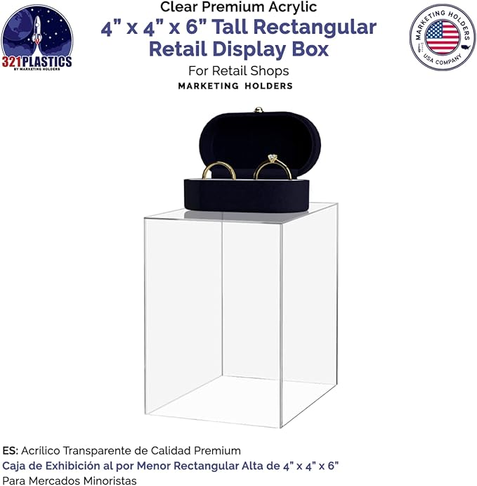 4" x 4" x 6" Clear Acrylic Display Box - Image 5