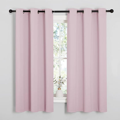 NICETOWN Baby Pink Blackout Curtains 48 inches Length by NICETOWN