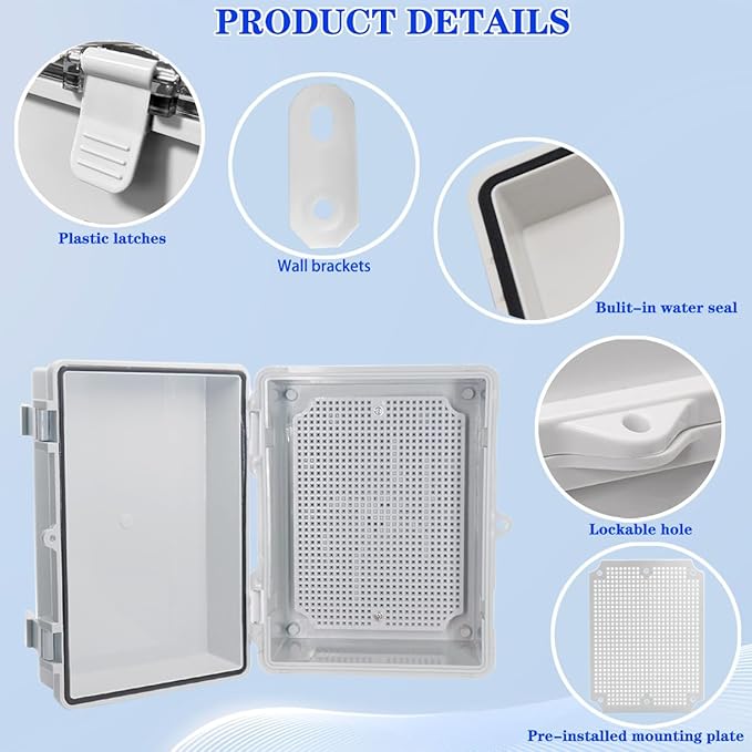 Waterproof Outdoor Electrical Box Junction Box Weatherproof IP67 ABS Plastic - Image 3