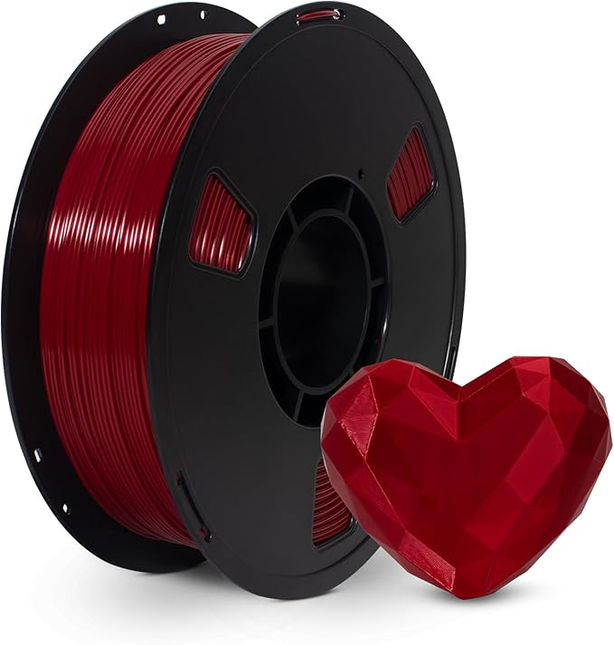 PLA Filament 1.75mm Ruby Red 1KG, Clog-Free 3D Printer Filament Dimensional by JAREES