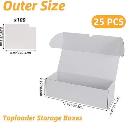 Bulk 300 Capacity Card Toploaders Storage Box, in Total 25 Pack All White - Image 3