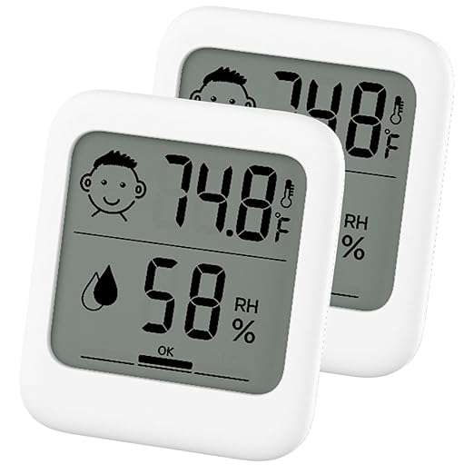 Pack of 2 Digital Thermometer and Hygrometer by HATUSOKU