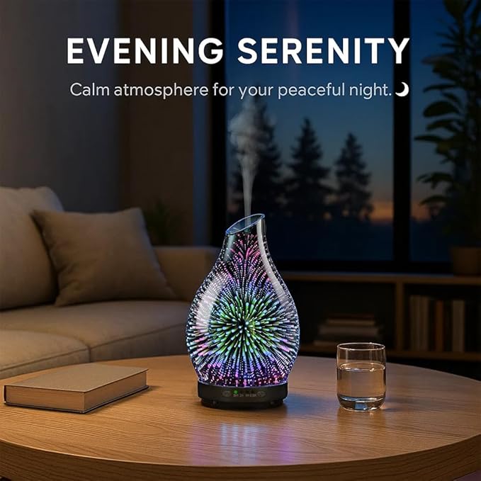120ML Essential Oil Diffuser, 3D Glass Aromatherapy Diffuser - Image 2