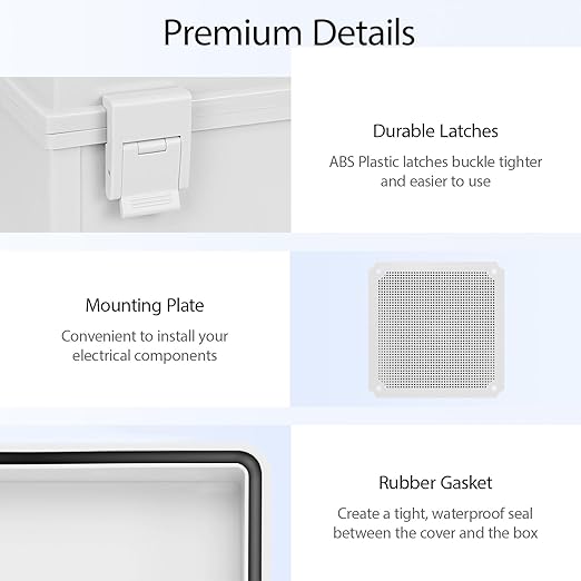 Junction Box IP65 Waterproof Dustproof ABS Plastic Enclosure, Outdoor and - Image 4