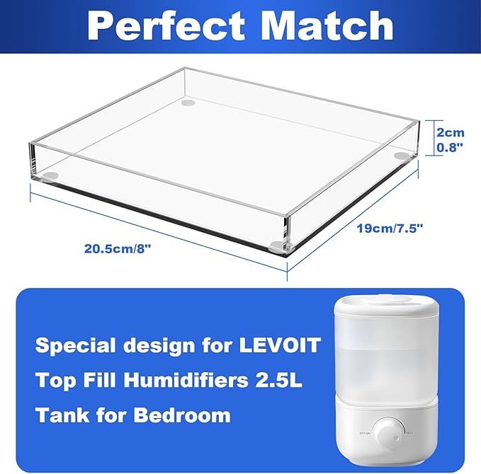 Acrylic Humidifiers Tray for LEVOIT Classic 160 Top-Fill Humidifiers 2.5L Tank - Image 2