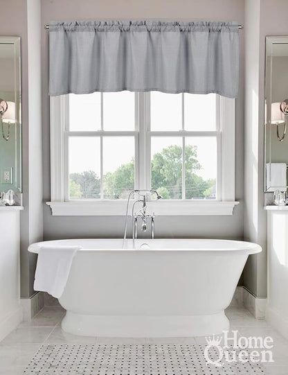 Home Queen Waffle Bathroom Window Curtain Valance, Short Straight Kitchen - Image 9