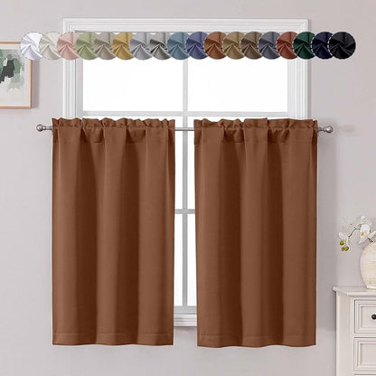 Chyhomenyc Sun Baked Short Blackout Curtains 45 Inch Length, Small Kitchen by Chyhomenyc