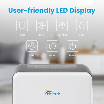 Senville 20 Pint Dehumidifier, Energy Star Certified, Washable Filter, Living - Image 3