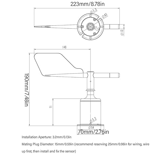 Wind Direction Sensor, 360 Degree Wind Direction Transmitter - Image 2