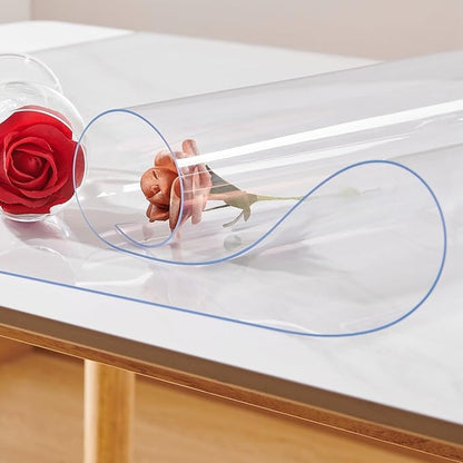 NECAUX 12 x 16 Inch 1.5mm Thick Clear Table Protector, Plastic Tablecloth PVC - Image 2