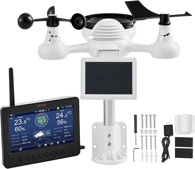 VEVOR 7-in-1 Wi-Fi Solar Self-Charging Weather Station - Image 10