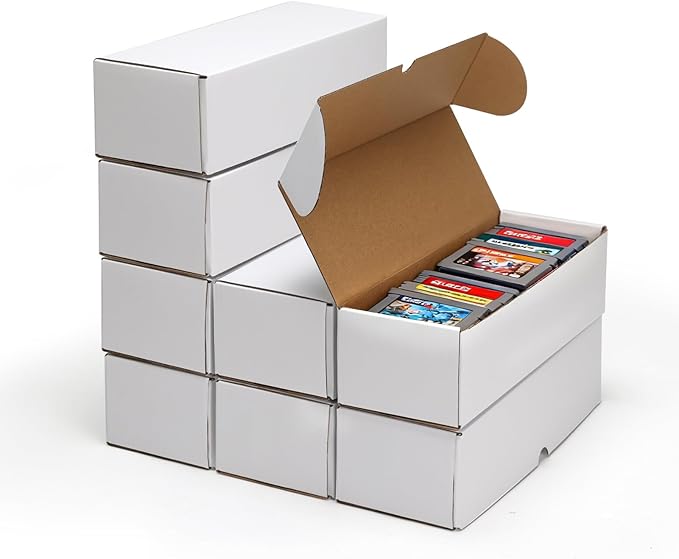 Bulk 900 Capacity Trading Cards Storage Box, in Total 25 Pack Brown White - Image 2