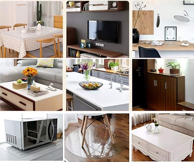 NECAUX Custom 46 x 56 Inch Clear Table Cover Protector, 1.5mm Thick Plastic - Image 5