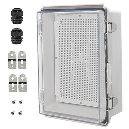 Zulkit Junction Box IP67 Waterproof Electrical Box Hinged Clear Cover Stainless by Zulkit