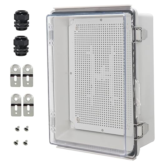 Zulkit Junction Box IP67 Waterproof Electrical Box Hinged Clear Cover Stainless by Zulkit