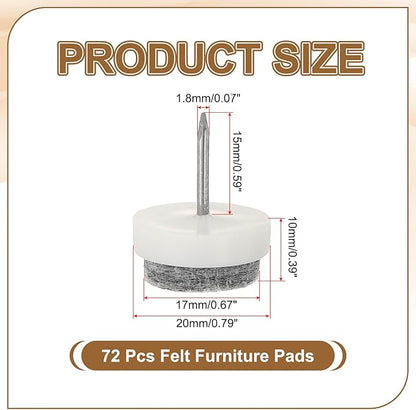PATIKIL 20 mm Nail-on Felt Pads - Image 2